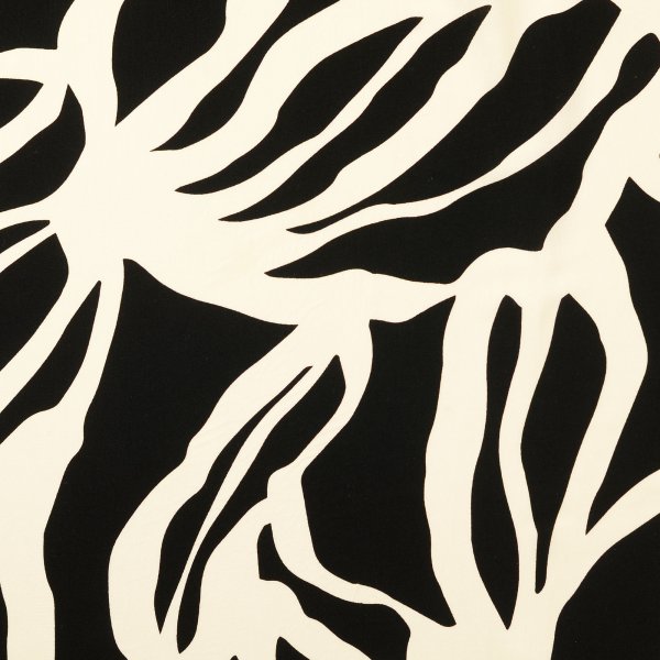 Viskose Popeline - Abstract Jungle - schwarz/creme