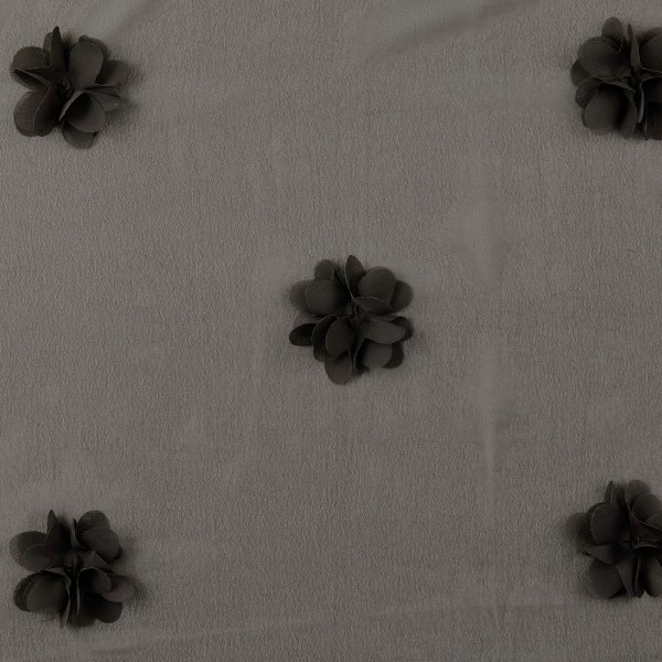 Chiffon - mit Blütenapplikation - black
