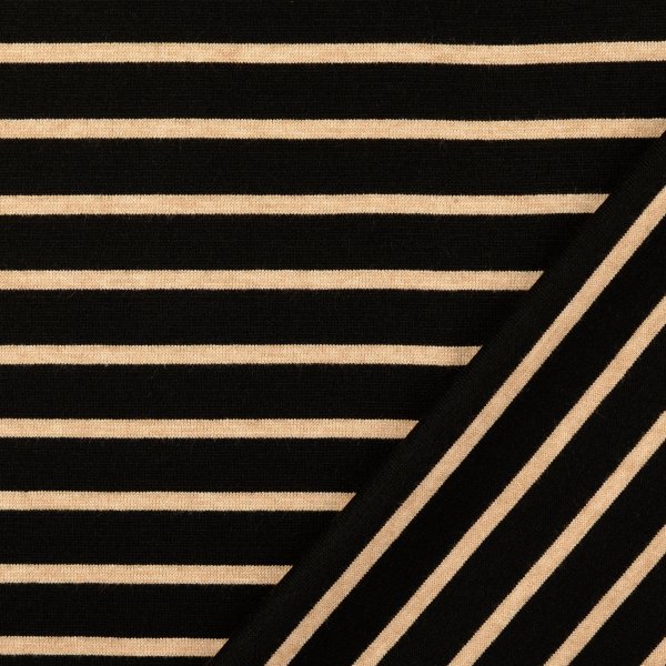Strick Jacquard - Streifen - schwarz/beige