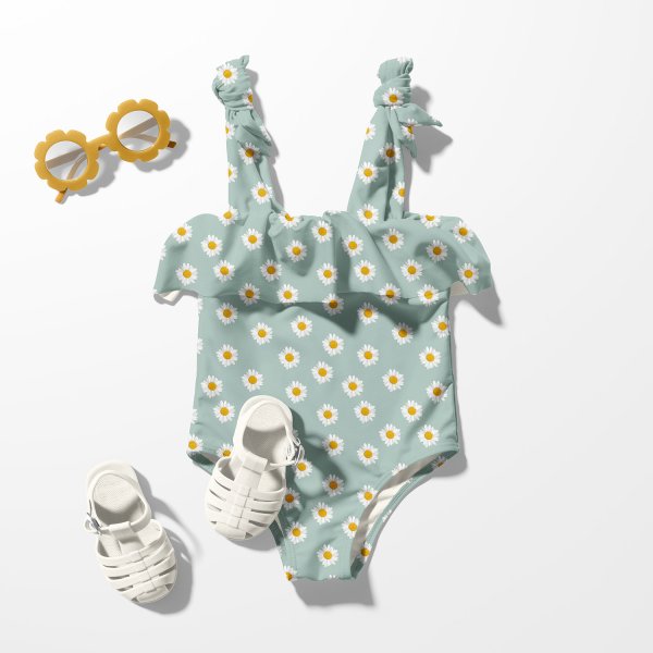 Badestoff Jersey - Marguerite - mint