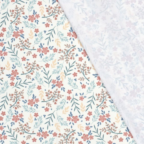 Badestoff Jersey - Flowers - offwhite