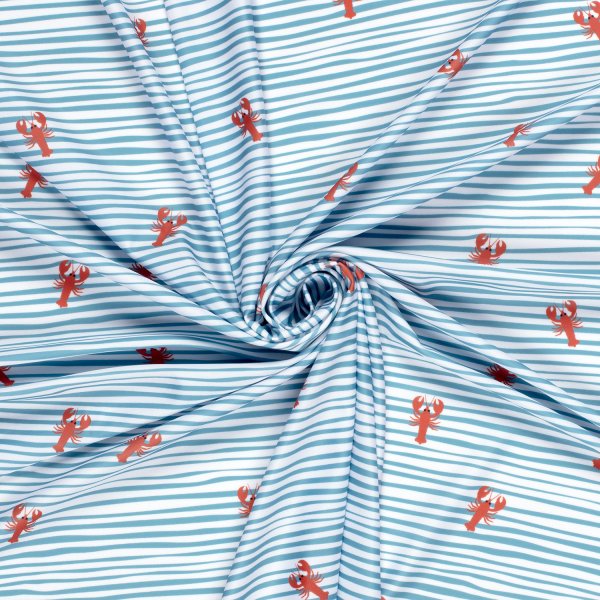 Badestoff Jersey - Lobster - rauchblau