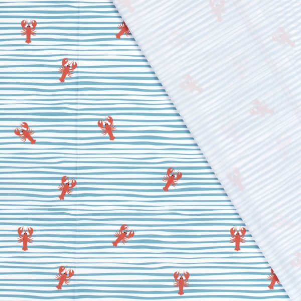 Badestoff Jersey - Lobster - rauchblau