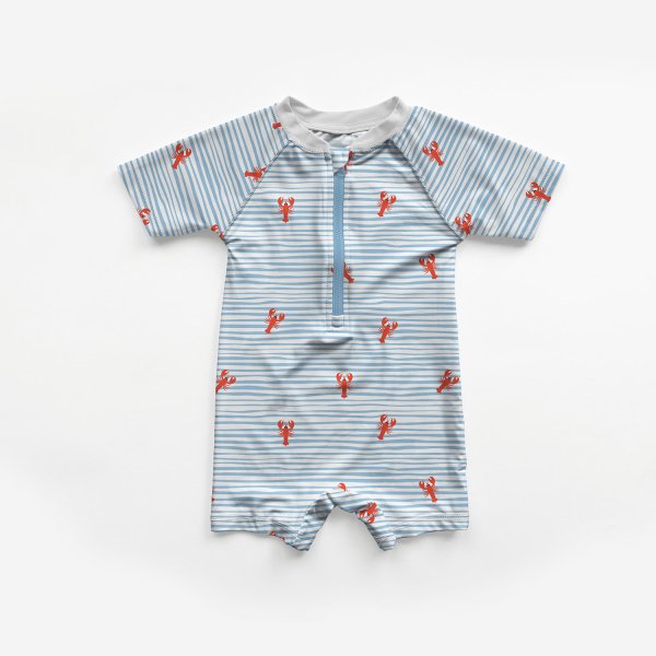 Badestoff Jersey - Lobster - rauchblau