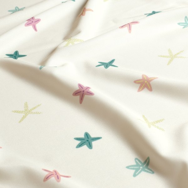 Badestoff Jersey - Little Starfish - wollweiß