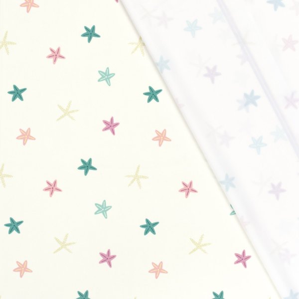 Badestoff Jersey - Little Starfish - wollweiß