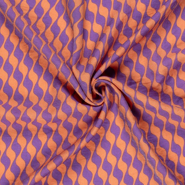Viskose Twill - Hedda - violett/orange