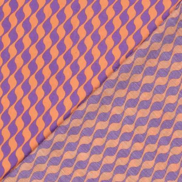 Viskose Twill - Hedda - violett/orange