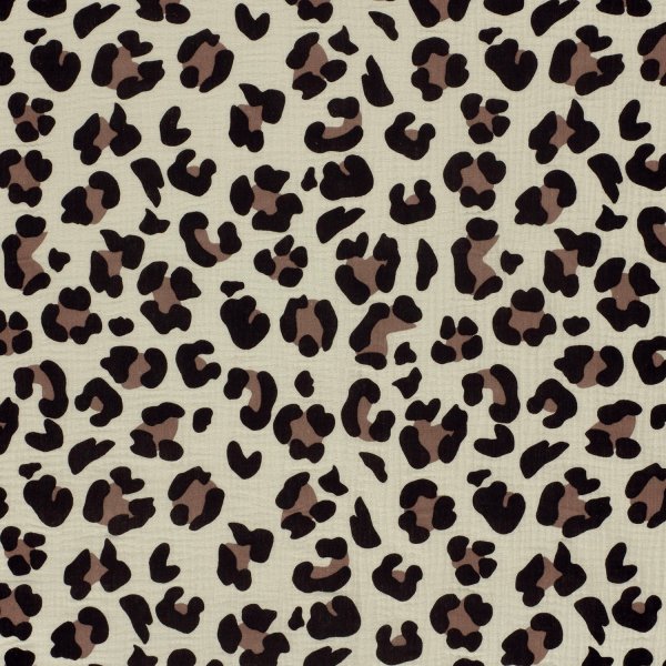 RESTSTÜCK 1,20m !!! - Musselin - Panther - beige