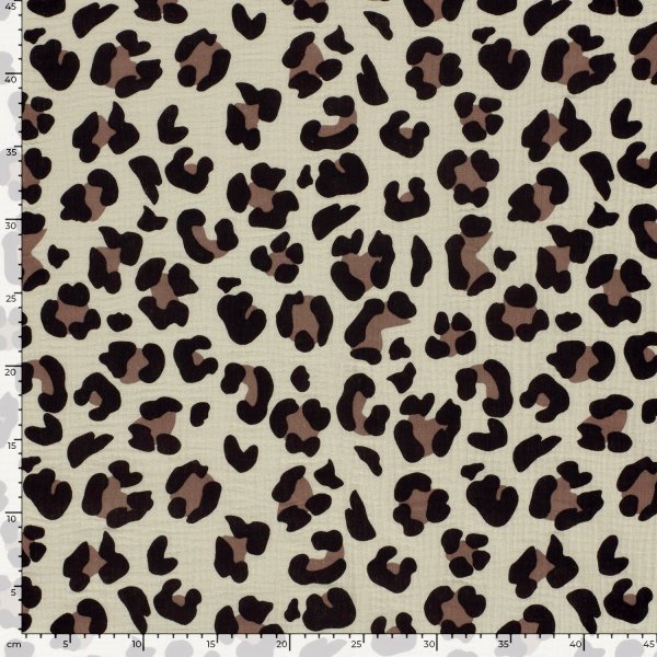 RESTSTÜCK 1,20m !!! - Musselin - Panther - beige