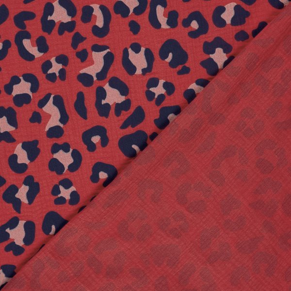 RESTSTÜCK 0,80m !!! - Musselin - Panther - fuchsia