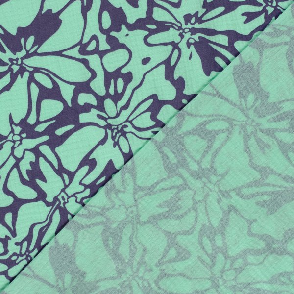 Musselin - Alenia - türkis/blau