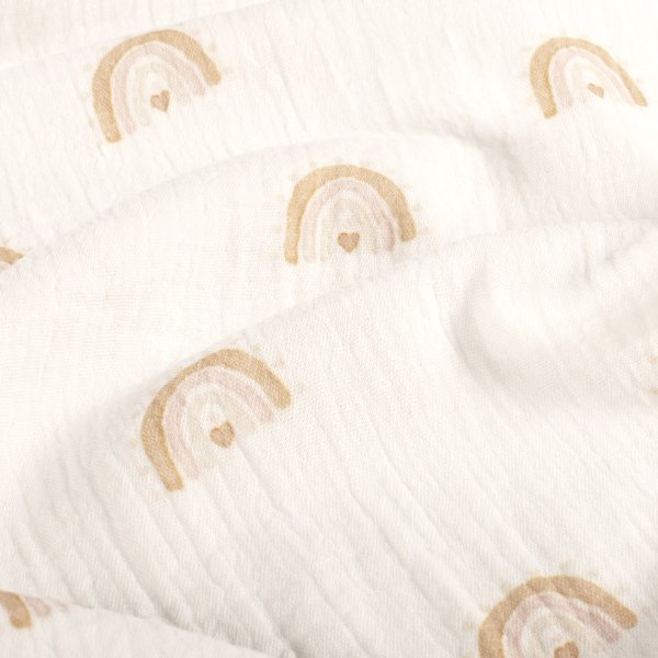 Musselin - Nature Rainbow - offwhite