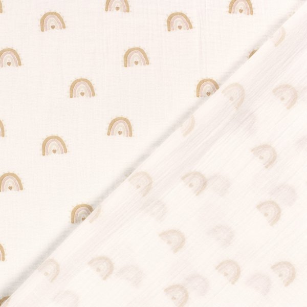 Musselin - Nature Rainbow - offwhite