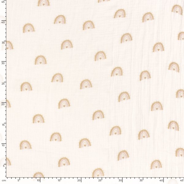 Musselin - Nature Rainbow - offwhite