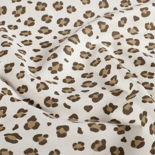 Baumwoll Popeline - Edo Leo - ecru/beige/braun