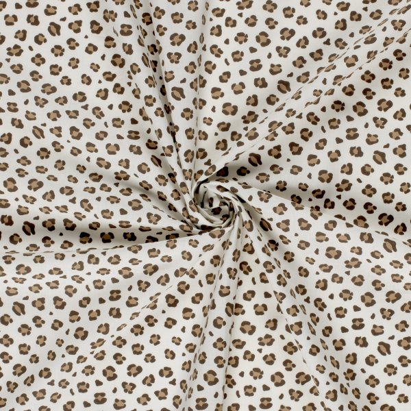 Baumwoll Popeline - Edo Leo - ecru/beige/braun