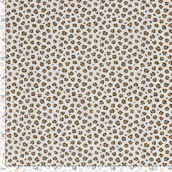 Baumwoll Popeline - Edo Leo - ecru/beige/braun