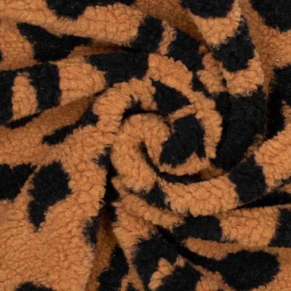 Mantelstoff - Curly Lamb - Raiko Leo - brown/black