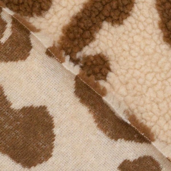 RESTSTÜCK 0,20m !!! - Mantelstoff - Curly Lamb - Raiko Leo - beige/caramel