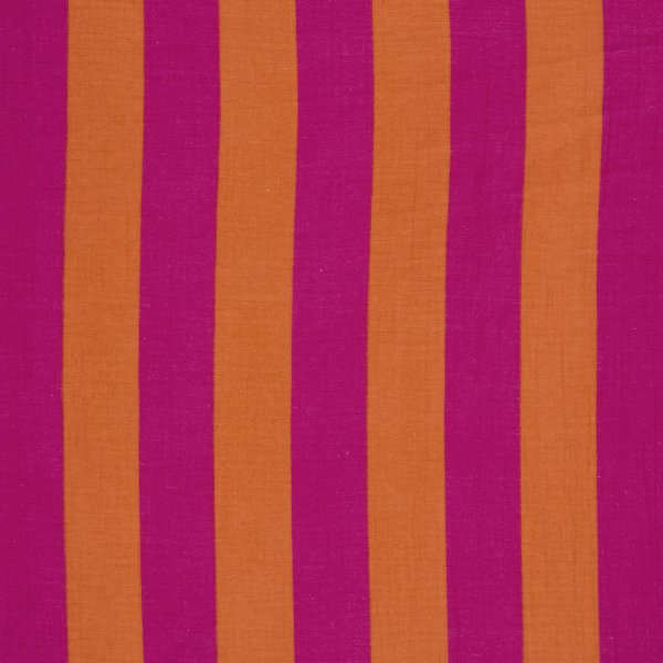 Musselin - Big Stripes - orange/pink