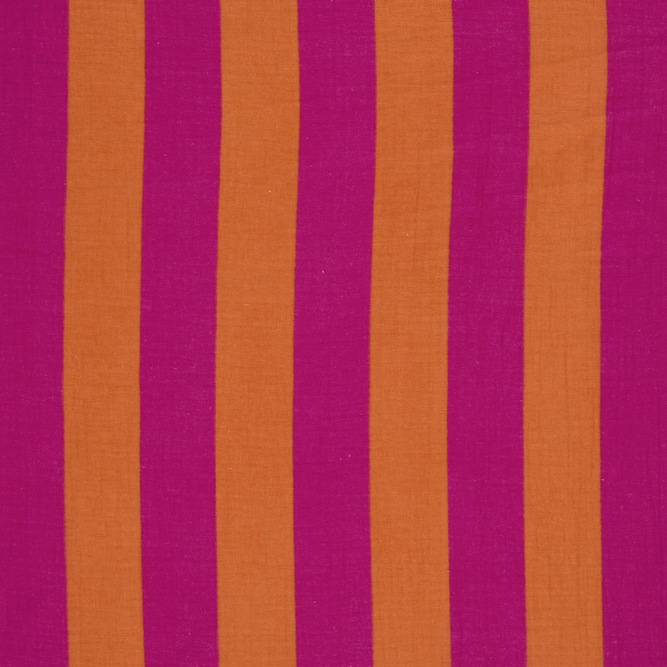 RESTSTÜCK 0,70m !!! - Musselin - Big Stripes - orange/pink