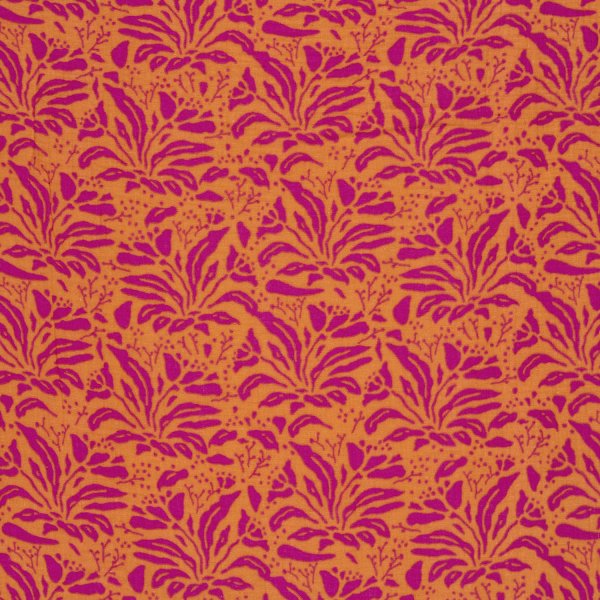 Musselin  - Gwenda Flowers - orange/fuchsia