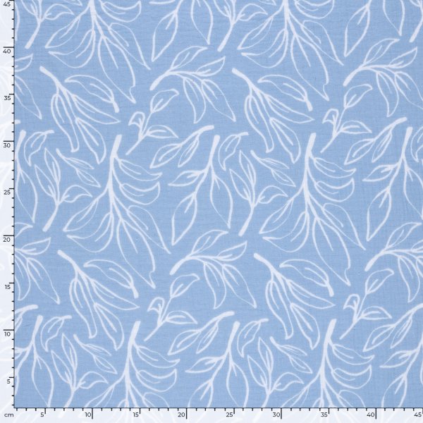 Musselin - Klementina - hellblau/weiß