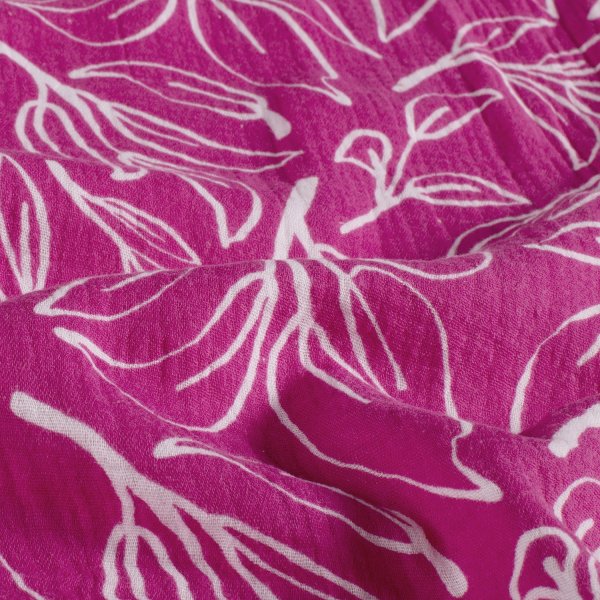 Musselin - Klementina - fuchsia/weiß