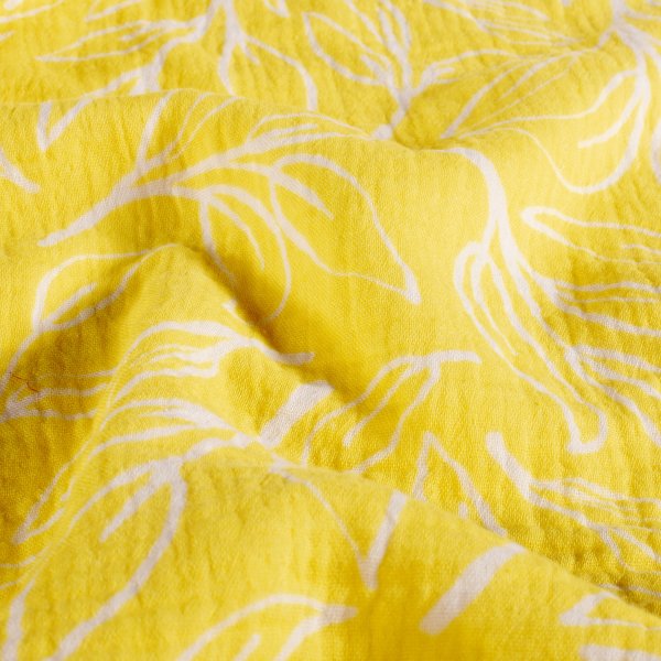 Musselin - Klementina - gelb/weiß