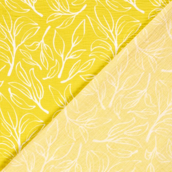 Musselin - Klementina - gelb/weiß