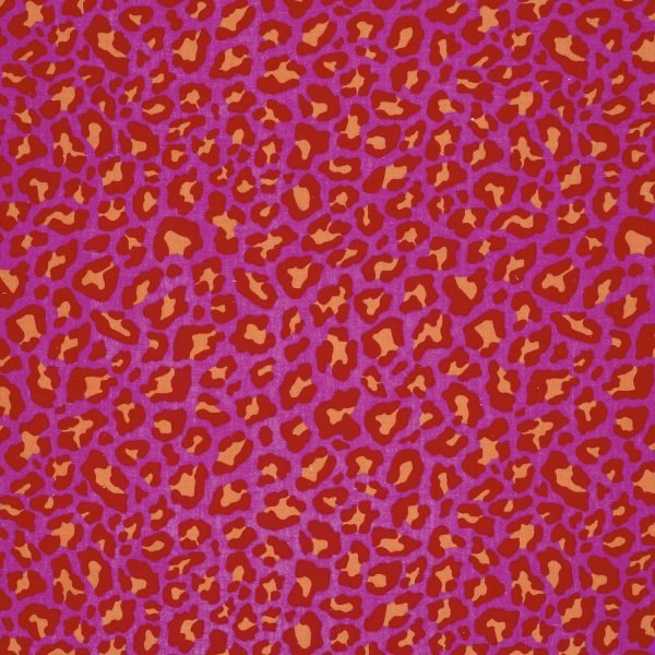 Musselin - Power Pink Safari - pink/rot/orange