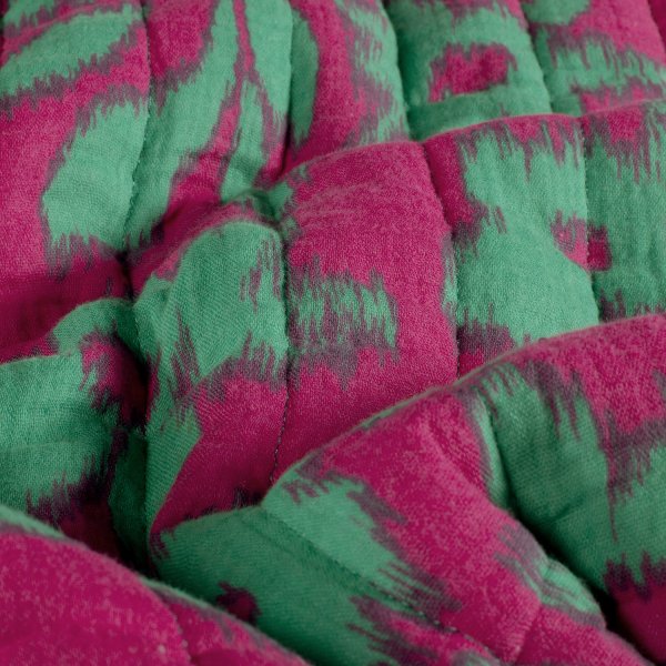 Doubleface Musselinstepper - Nyra - grün/pink/gelb