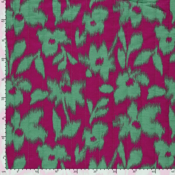 Doubleface Musselinstepper - Nyra - grün/pink/gelb