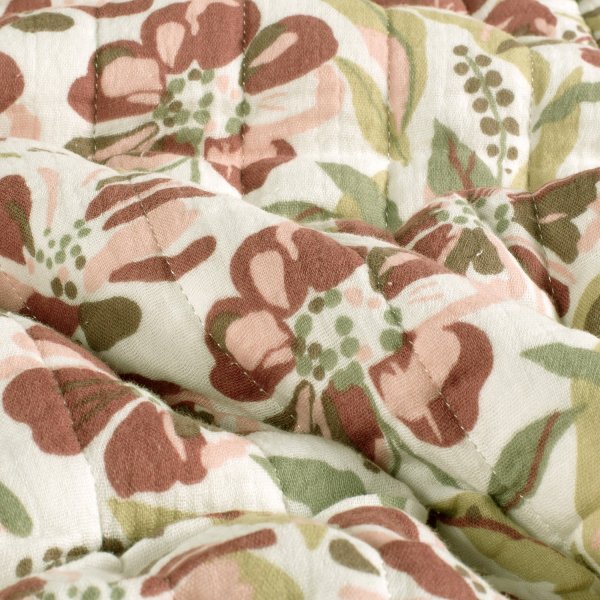 Doubleface Musselinstepper - Elva - ecru/lindgrün/rost