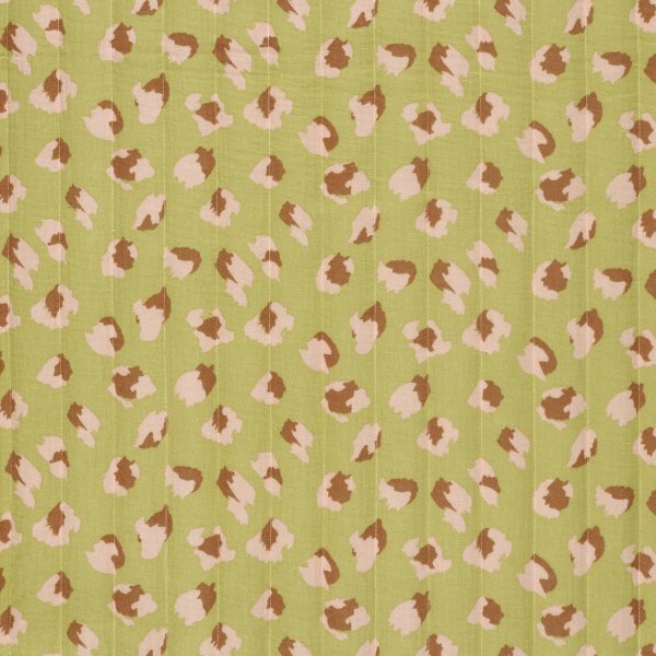 Doubleface Musselinstepper - Elva - ecru/lindgrün/rost