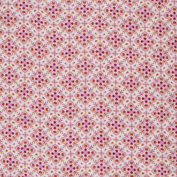 Doubleface Musselinstepper - Rosamee - rosa/weiß/grün