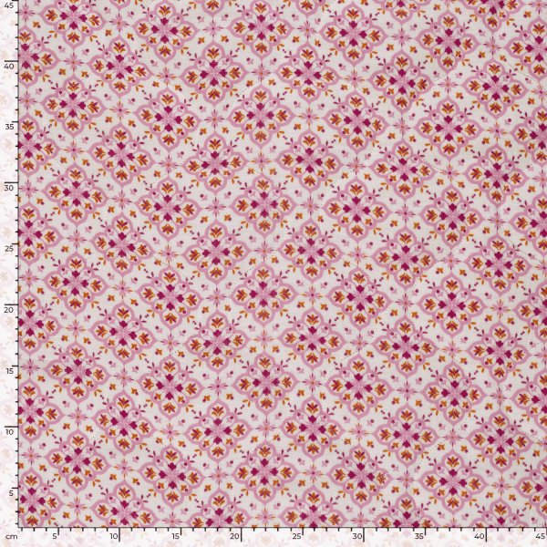 Doubleface Musselinstepper - Rosamee - rosa/weiß/grün