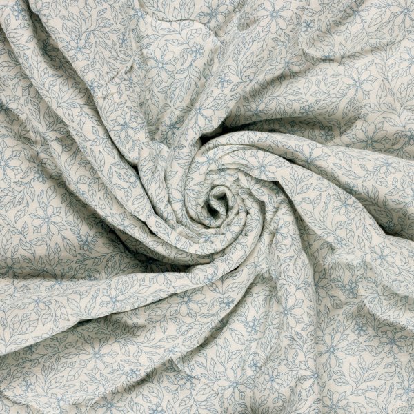 Doubleface Musselinstepper - Ottilie - blau/ecru/navy