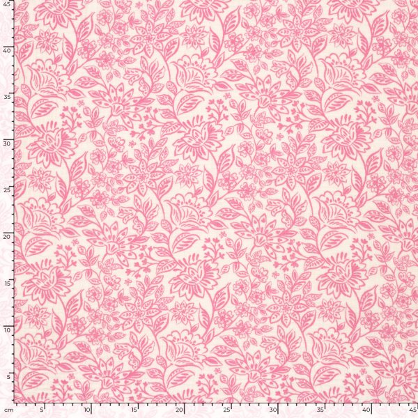 Musselin - Pink Garden - offwhite/pink