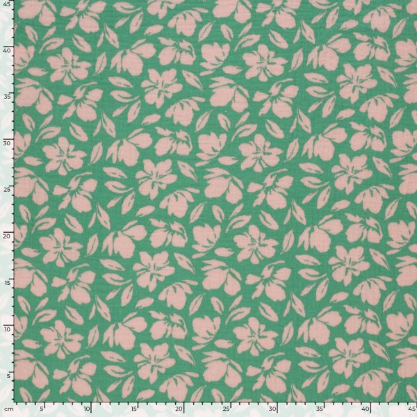 Musselin - Kanta Flowers - grün/nude