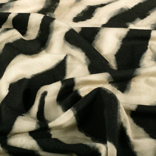 Viskosejersey - Lyn Zebra - beige/schwarz