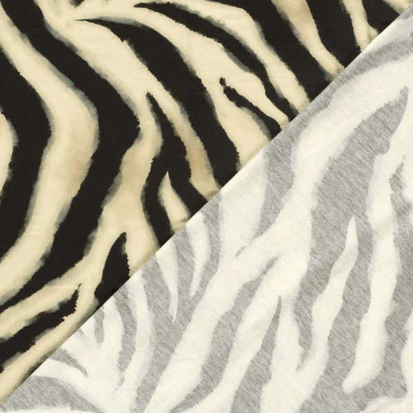 Viskosejersey - Lyn Zebra - beige/schwarz