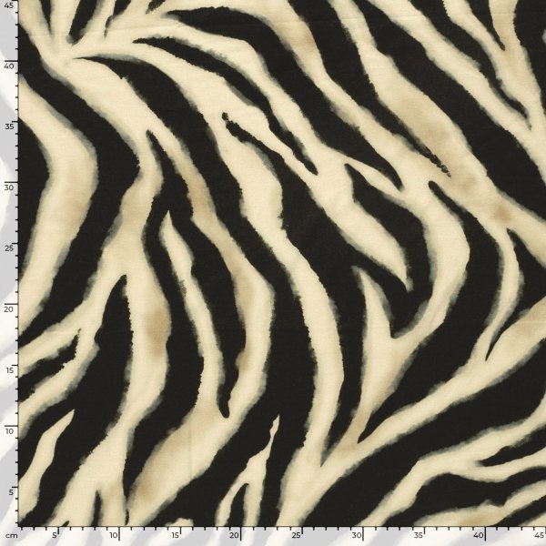 Viskosejersey - Lyn Zebra - beige/schwarz