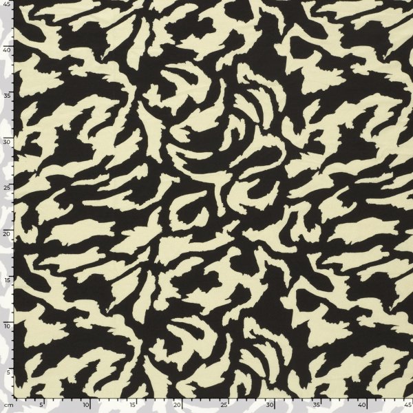Viskosejersey - Ink Motion - black/light beige