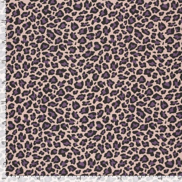 Baumwoll Popeline - Annabel Leo - hellrosa/schwarz/lila