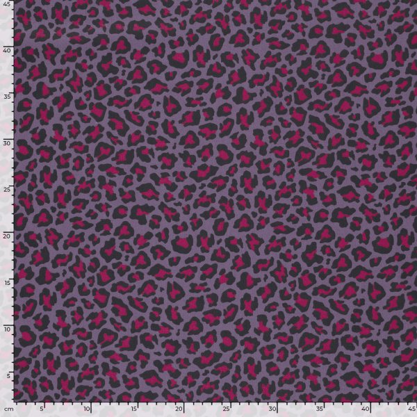 Baumwoll Popeline - Annabel Leo - lila/schwarz/fuchsia