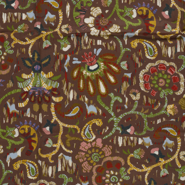 Viskose Satin - matt - Boho Paisley - brown