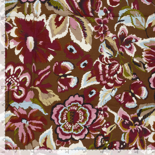 Viskose Crepe - Mirja Flowers - brown