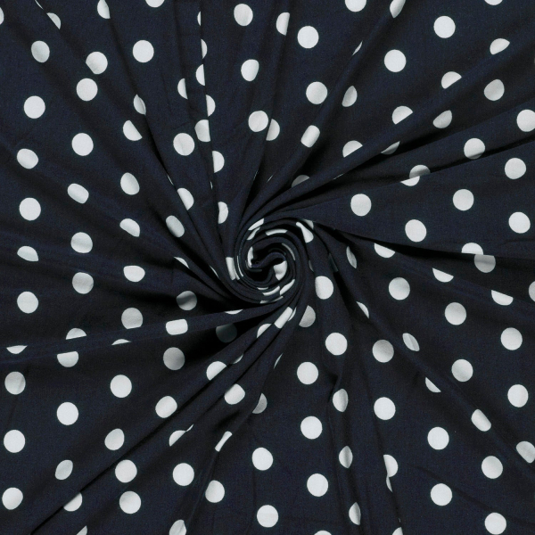 Viskosejersey - Espe Dots - navy/white